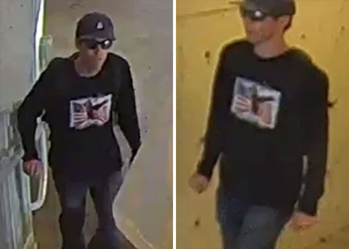 Suspect wearing dark cap and sunglasses in black shirt linked by FBI note and DNA evidence to Tyler Robinson Charlie Kirk case. Suspect wearing dark cap and sunglasses in black shirt linked by FBI note and DNA evidence to Tyler Robinson Charlie Kirk case.