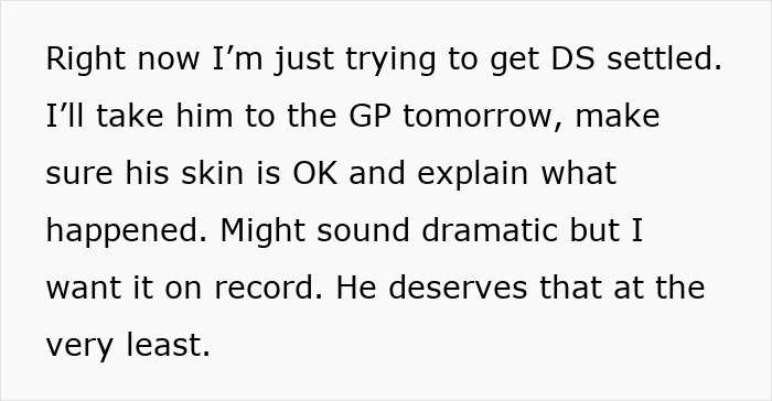 Text showing a parent discussing their first time taking care of their son and forgetting to change his diaper or feed him. Text showing a parent discussing their first time taking care of their son and forgetting to change his diaper or feed him.