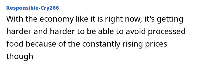 Comment about economy and difficulty avoiding processed food linked to rising prices, discussing food increasing dementia risk. Comment about economy and difficulty avoiding processed food linked to rising prices, discussing food increasing dementia risk.