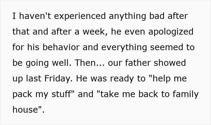 Text about siblings having a huge fight over house shared, with brother demanding sister to move out for kids' space. Text about siblings having a huge fight over house shared, with brother demanding sister to move out for kids' space.