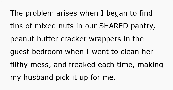 Text excerpt showing a woman’s risk of anaphylaxis due to sister-in-law ignoring no-peanut rule and husband’s betrayal.