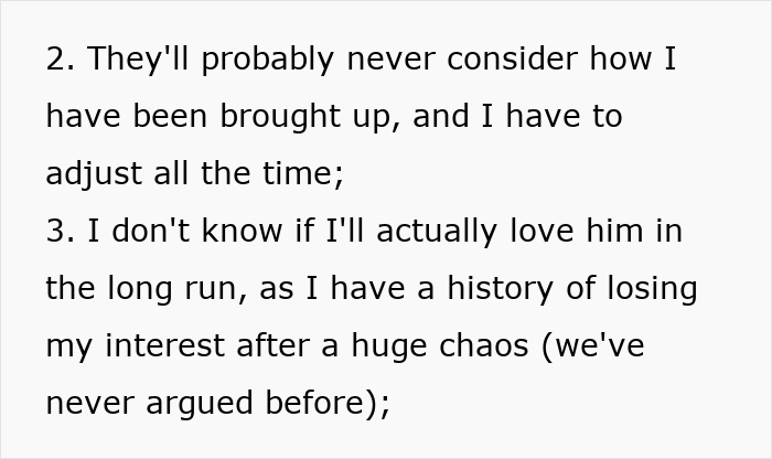 Text showing points about relationship challenges and doubts, with focus on family and love issues causing conflict and upset feelings. Text showing points about relationship challenges and doubts, with focus on family and love issues causing conflict and upset feelings.