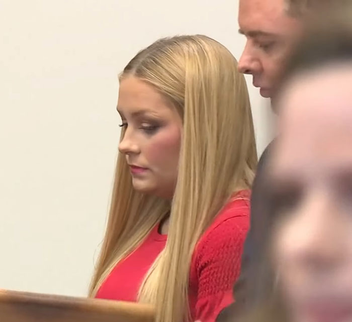 Cheerleader with long blonde hair appears glammed up in court to plead not guilty after stuffing newborn in closet. Cheerleader with long blonde hair appears glammed up in court to plead not guilty after stuffing newborn in closet.