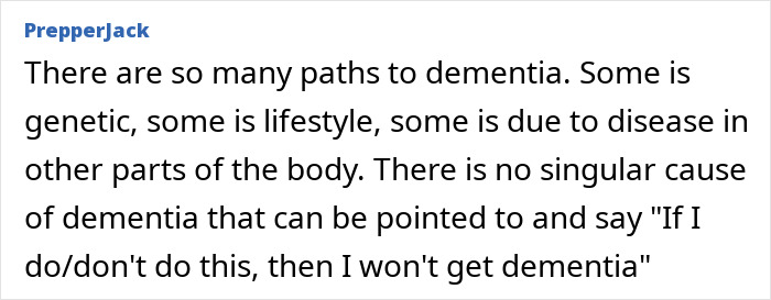 Text excerpt about dementia risk factors and lifestyle posted by PrepperJack discussing causes of dementia after studies. Text excerpt about dementia risk factors and lifestyle posted by PrepperJack discussing causes of dementia after studies.