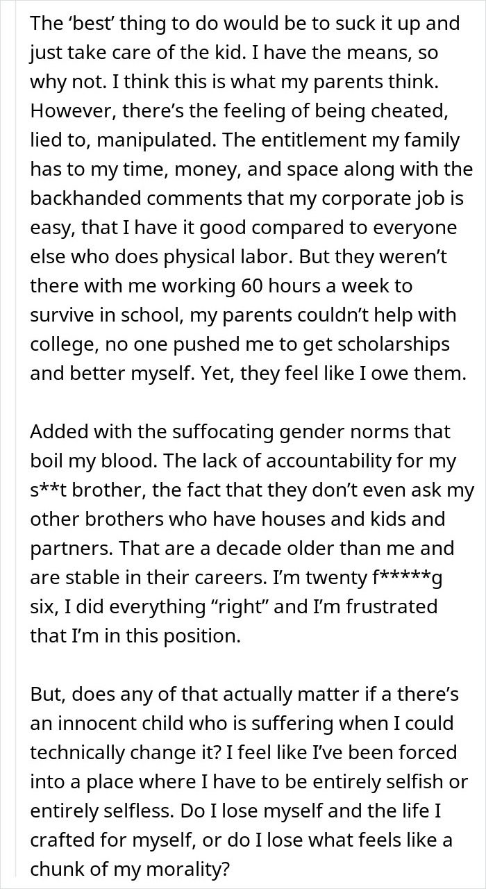 Text excerpt discussing struggles of a single mom abandoning toddler, feeling trapped between family and restarting life. Text excerpt discussing struggles of a single mom abandoning toddler, feeling trapped between family and restarting life.