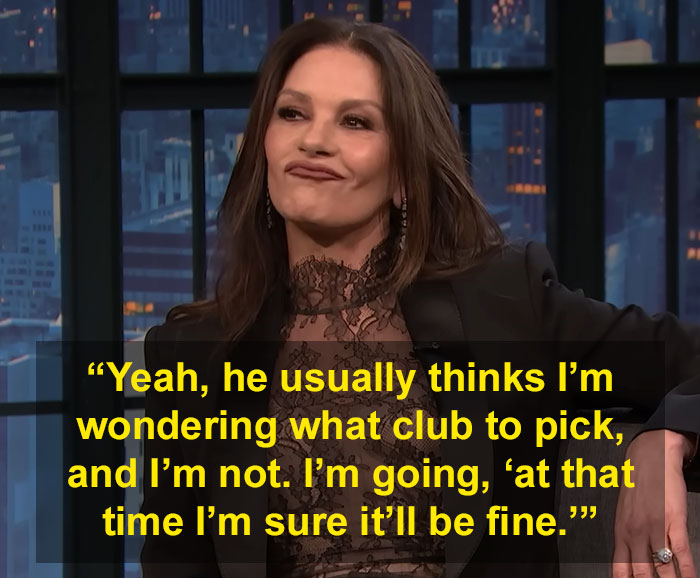 Catherine Zeta-Jones making a controversial comment during an interview, criticized for a creepy remark about a fan. Catherine Zeta-Jones making a controversial comment during an interview, criticized for a creepy remark about a fan.
