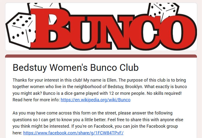 Brooklyn midwife’s Bunco dice game club invites Bedstuy women, raising concerns about safety for non-white women.