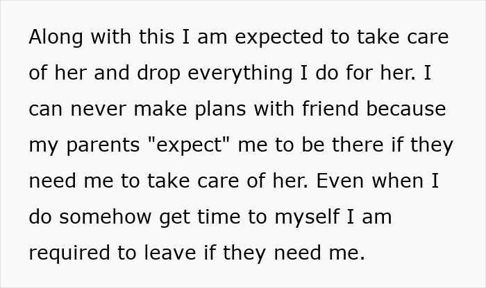 Alt text: Teen feels trapped babysitting autistic sister, struggles with parents' expectations and lack of personal freedom. Alt text: Teen feels trapped babysitting autistic sister, struggles with parents' expectations and lack of personal freedom.