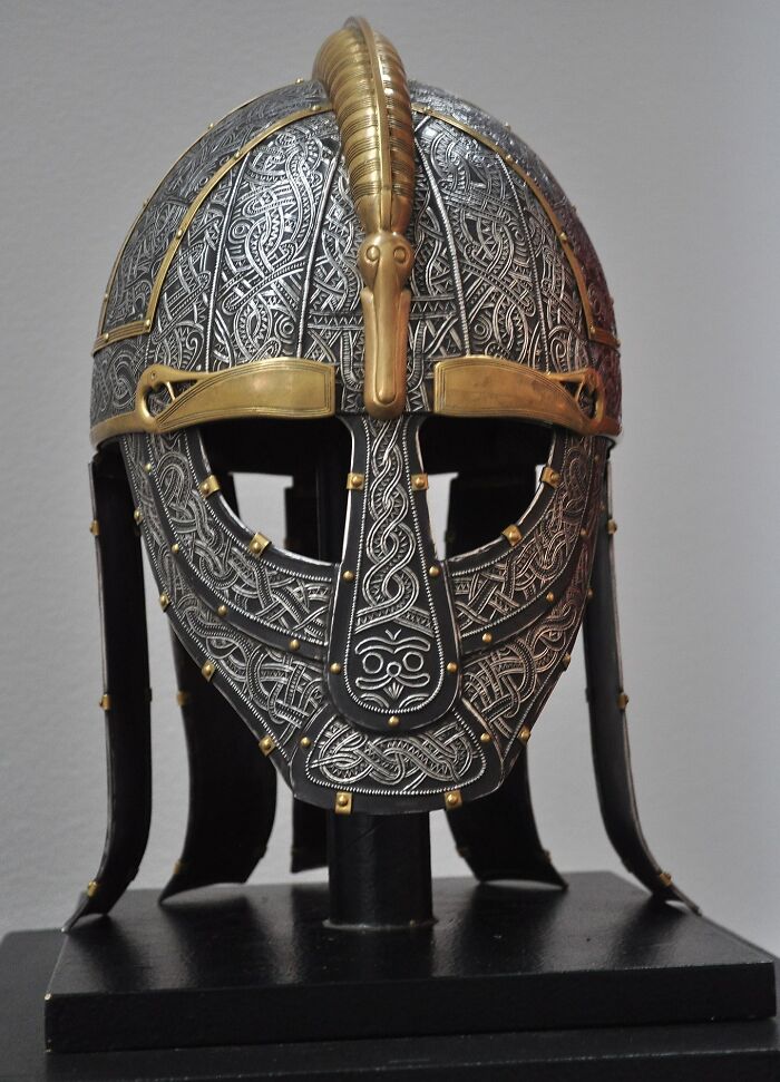 Intricately detailed medieval helmet with gold accents, illustrating common misconceptions about history and historical facts.