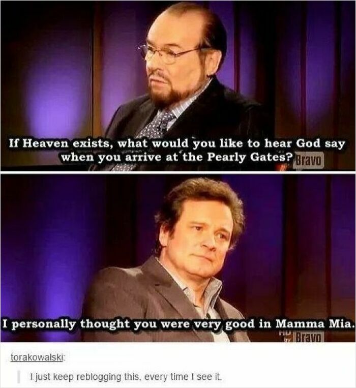 Two men in a talk show setting with captions, part of entertaining posts and memes from Super Culture.
