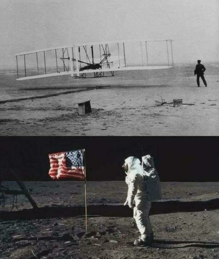 Early aviation and moon landing historic moments shown to make you feel old as heck with vintage photos.