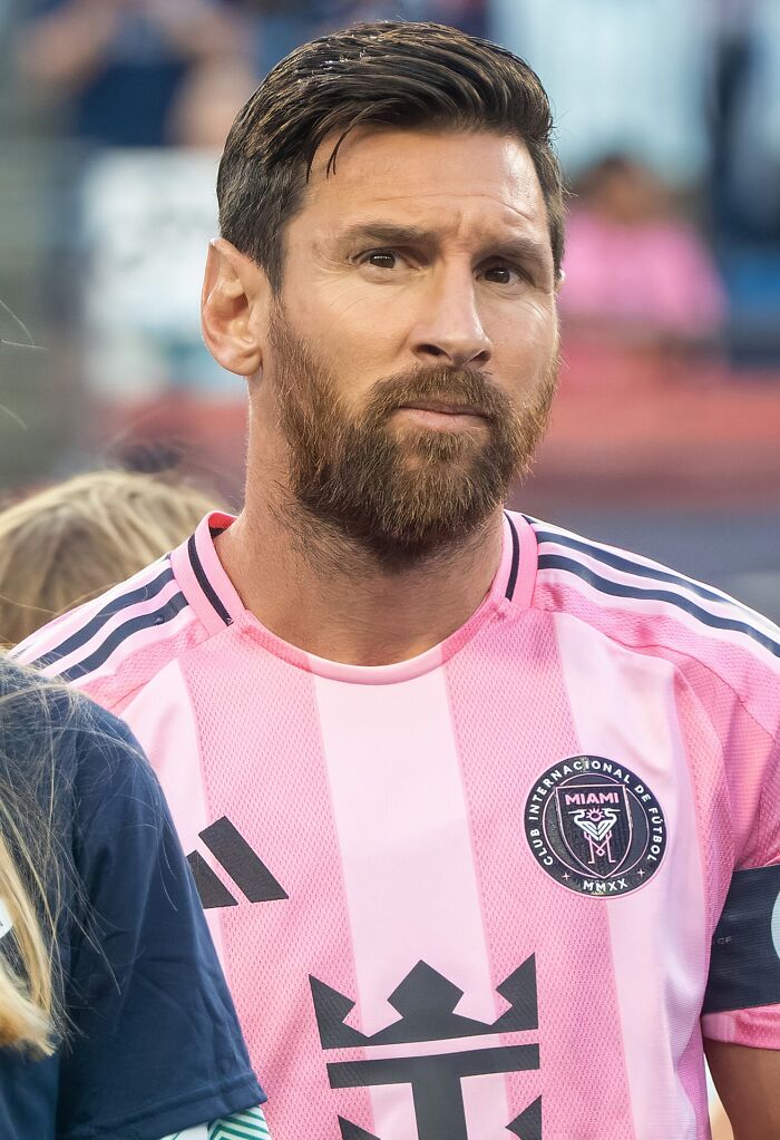 Close-up of a soccer athlete in a pink Miami jersey, featured among the highest paid athletes of 2025.