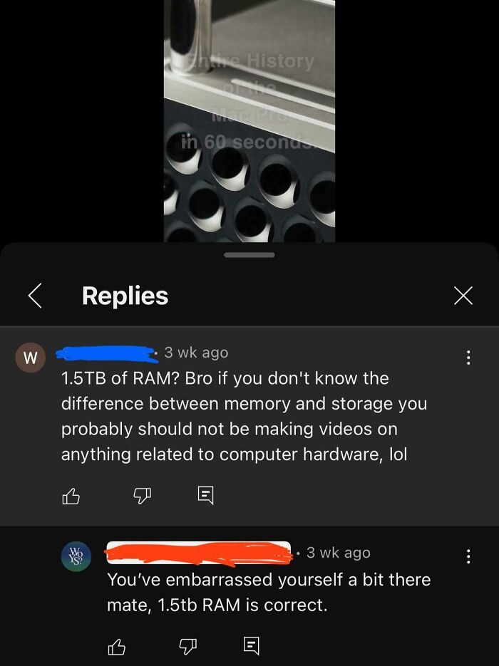Comments debating 1.5TB of RAM showcasing people being embarrassingly wrong in a confident technology discussion.