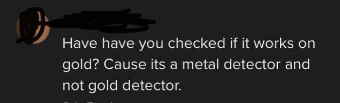 TikTok screenshot explaining the difference between a metal detector and a gold detector to make you feel smart