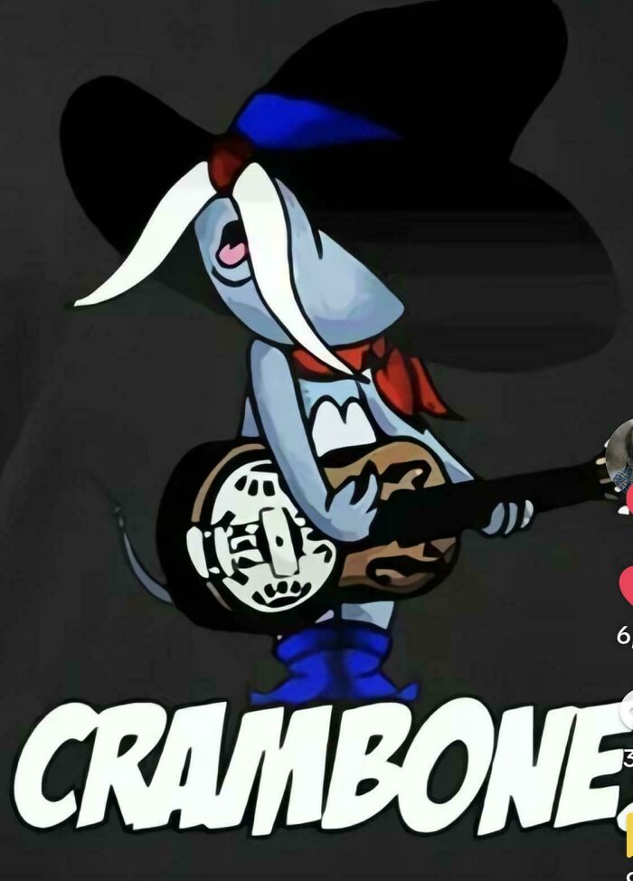 Cartoon character playing guitar with large hat and mustache, nostalgic illustration to make you feel old as heck.