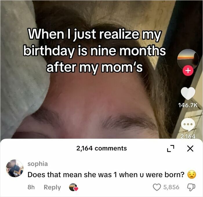 TikTok screenshot showing a realization about birthdays with engaging comments, part of smart TikTok screenshots.