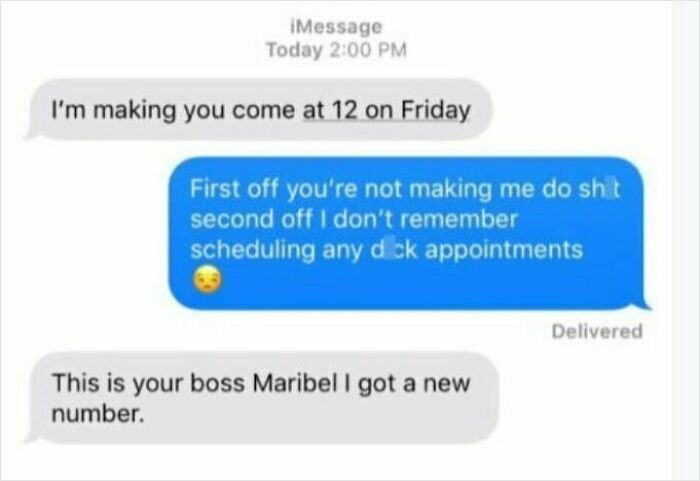 Text message exchange with a humorous misunderstanding involving an appointment, illustrating funny texts that might make you laugh.