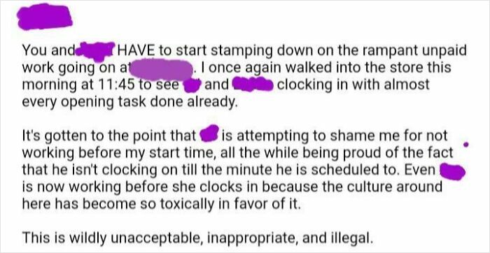 Screenshot of an employee sharing a complaint about toxic and unfair work culture, illustrating why people hate their boss.