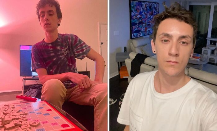 Side-by-side before and after photos of a young man showing one of the best glow-ups transformations.