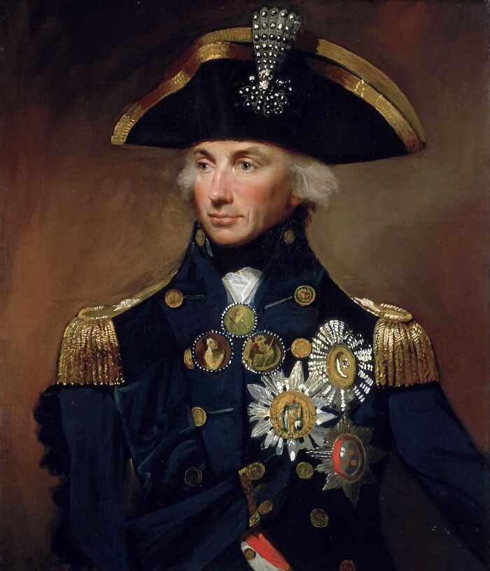 Portrait of a historical figure in a decorated navy uniform highlighting famous historical quotes misconceptions.