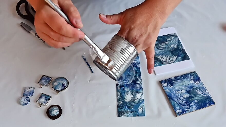 Turning A “Meh” Acrylic Pour Painting Into Treasures ✨ 4 Creative Ideas Turning A “Meh” Acrylic Pour Painting Into Treasures ✨ 4 Creative Ideas
