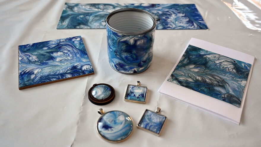 Turning A “Meh” Acrylic Pour Painting Into Treasures ✨ 4 Creative Ideas Turning A “Meh” Acrylic Pour Painting Into Treasures ✨ 4 Creative Ideas