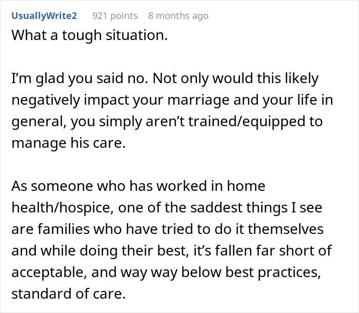 Screenshot of a Reddit comment discussing the challenges when parents expect a son to care for an autistic brother. Screenshot of a Reddit comment discussing the challenges when parents expect a son to care for an autistic brother.
