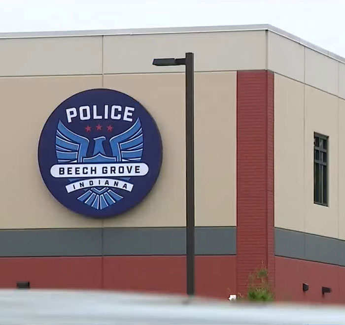 Beech Grove Police Department building exterior, related to Walmart employee ambush in viral video. Beech Grove Police Department building exterior, related to Walmart employee ambush in viral video.