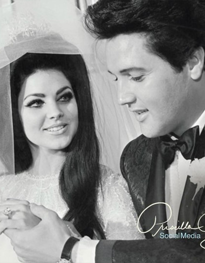 Elvis Presley and Priscilla Presley on their wedding day, capturing a timeless moment related to Lisa Marie Presley’s story. Elvis Presley and Priscilla Presley on their wedding day, capturing a timeless moment related to Lisa Marie Presley’s story.