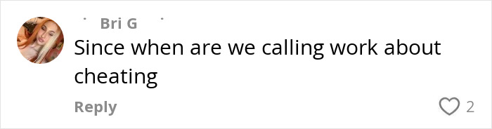 Comment about new bride's side piece exposing her for cheating during wedding week, displayed on social media. Comment about new bride's side piece exposing her for cheating during wedding week, displayed on social media.