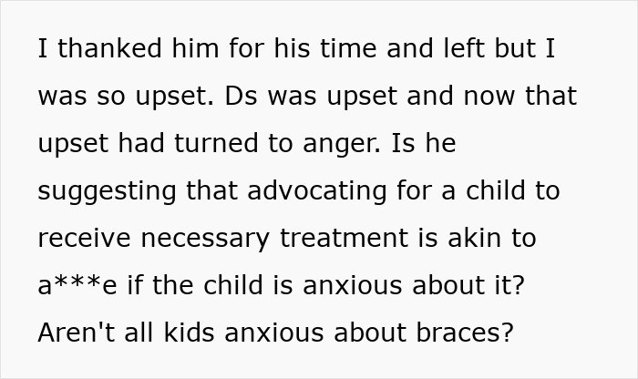 Text discussing a mom upset about a dentist discriminating against her autistic child and threatening to report her. Text discussing a mom upset about a dentist discriminating against her autistic child and threatening to report her.