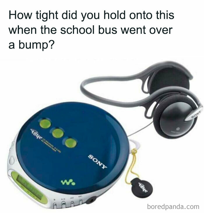 Vintage Sony Walkman with headphones, a nostalgic 90s meme for millennials who miss the 90s and retro therapy moments