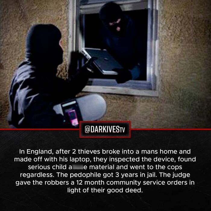 Two masked thieves breaking into a home, illustrating terrifying facts and dark stories about crime and justice.