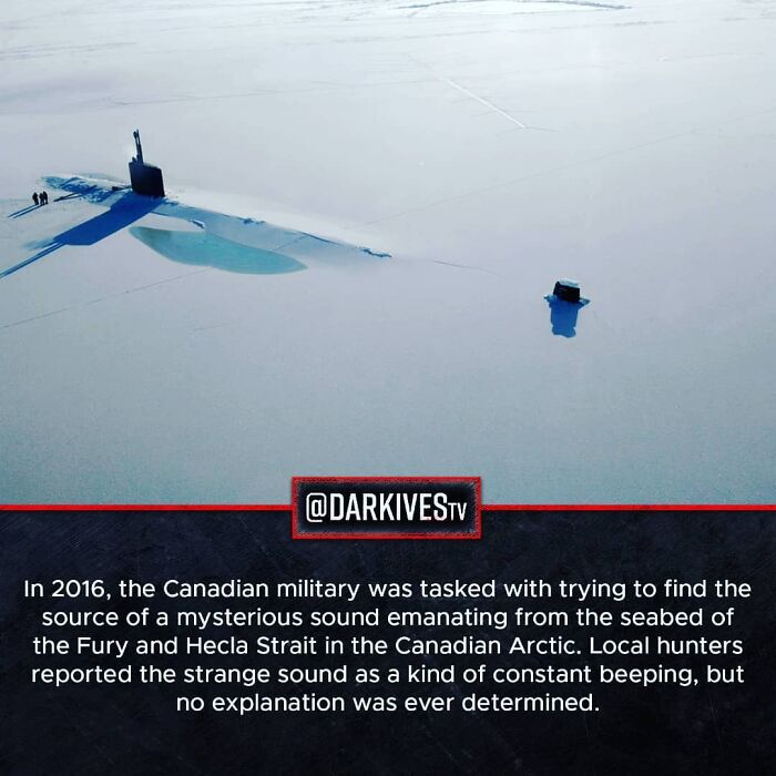 Submarine in the frozen Arctic ice near Fury and Hecla Strait exploring strange and dark mysterious sounds in the world.