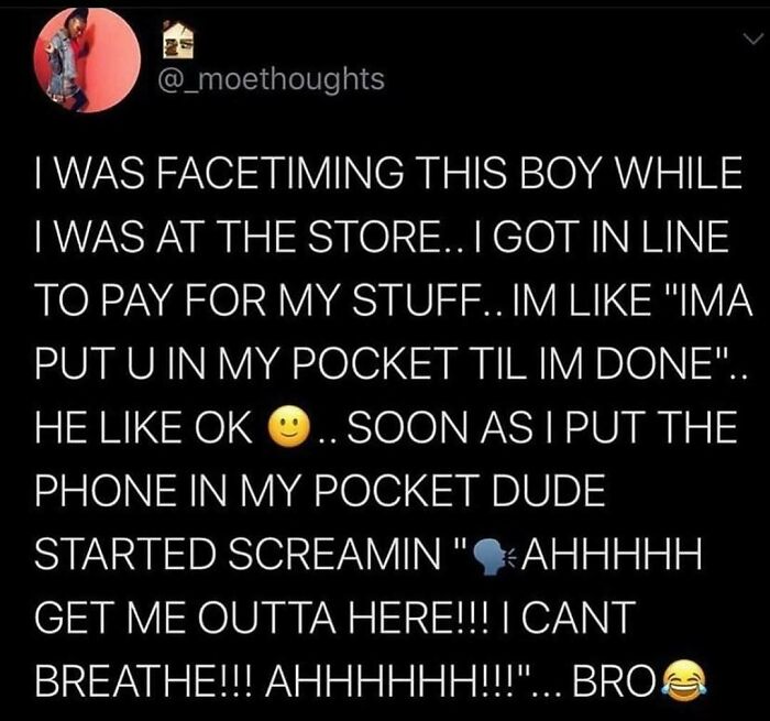 Text meme about a wholesome relationship moment during a FaceTime call, illustrating relatable couple humor.