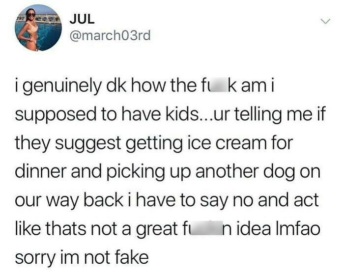 Screenshot of a wholesome relationship meme discussing the challenges of saying no to kids' fun ideas.