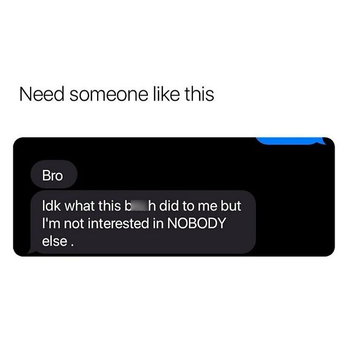 Text message expressing loyalty and exclusive interest in one person, illustrating wholesome relationship memes and feelings.