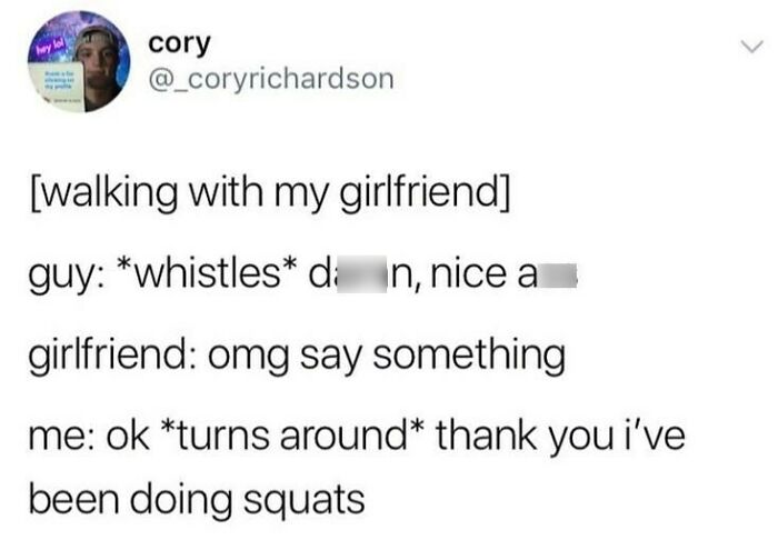 Text-based meme showing a humorous conversation about walking with a girlfriend, featuring wholesome relationship memes.