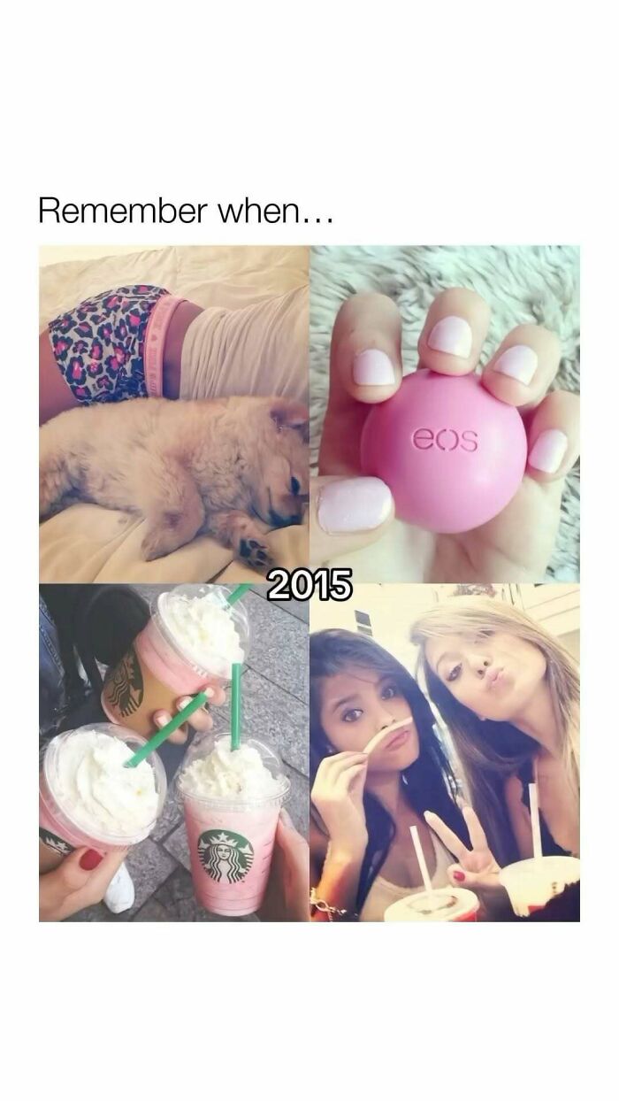 Collage of nostalgic images from 2015 showing relatable moments navigating the world as just a girl.