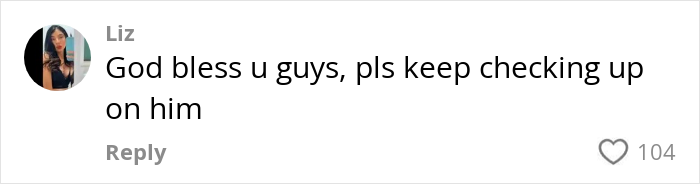 Comment from Liz expressing support and urging others to keep checking up on homeless Nickelodeon actor after fundraiser.