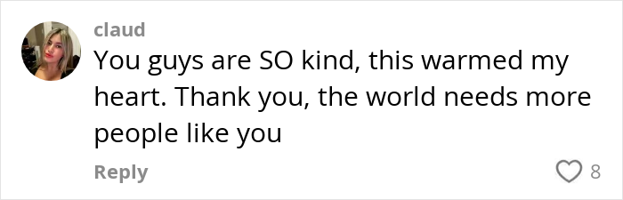 Comment from claud expressing gratitude and appreciation for kindness during a fundraiser for homeless Nickelodeon actor.