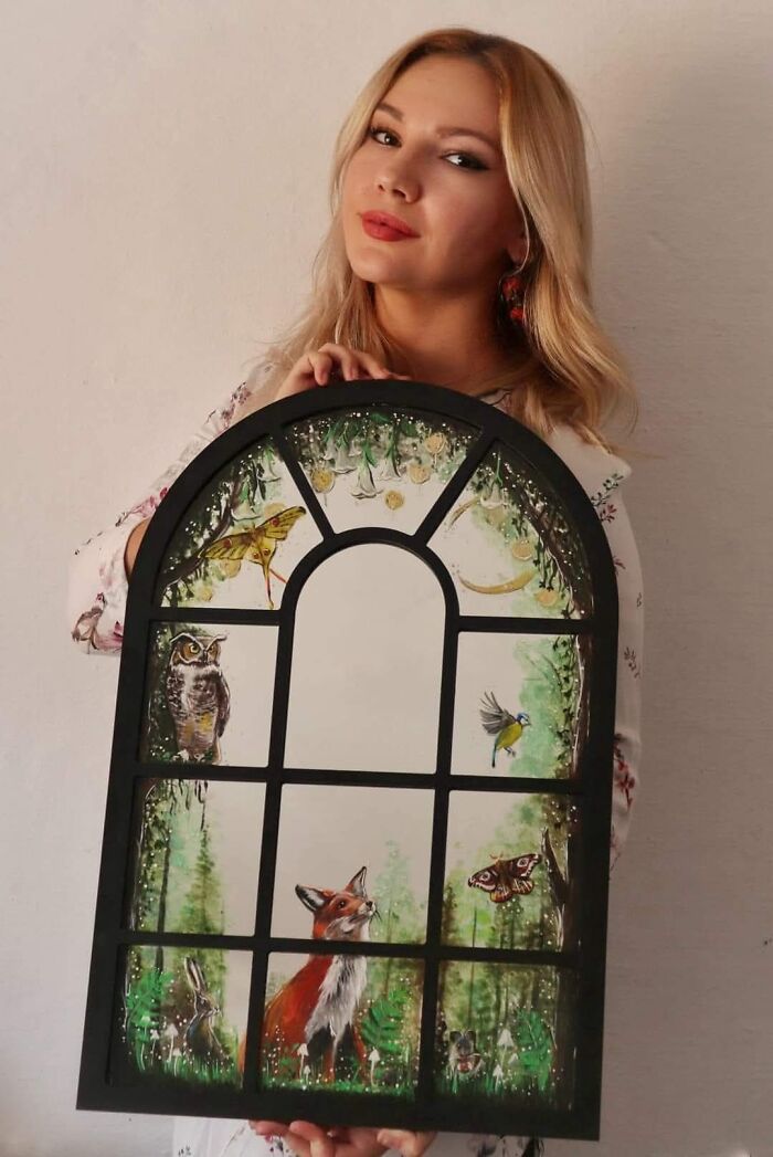 I Paint On Mirrors And Transform Them Into Fairytale Artworks