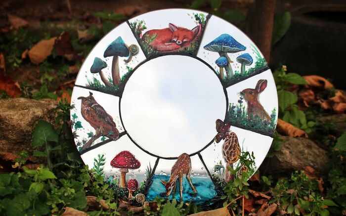 I Paint On Mirrors And Transform Them Into Fairytale Artworks