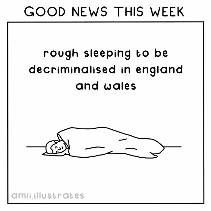 Person sleeping wrapped in a blanket with positive news about rough sleeping decriminalisation in England and Wales this year.