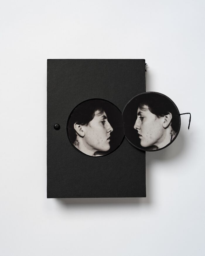 Black and white analog photo art featuring a double portrait of a person in profile at the 2025 Analog Sparks Awards.