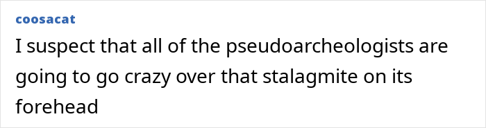Comment text about Petralona Man skull discovery and experts debating its authenticity and features. Comment text about Petralona Man skull discovery and experts debating its authenticity and features.