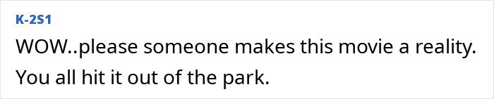 Fan comment expressing excitement about Harry Potter And The Cursed Child fan-made trailer and desire for a full movie. Fan comment expressing excitement about Harry Potter And The Cursed Child fan-made trailer and desire for a full movie.