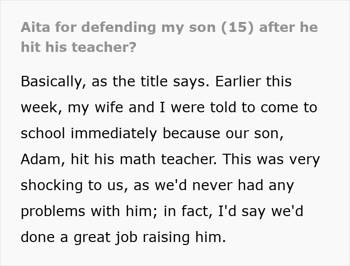 Parent defends son after student hits teacher in shock during class; dad surprised by potential suspension outcome. Parent defends son after student hits teacher in shock during class; dad surprised by potential suspension outcome.
