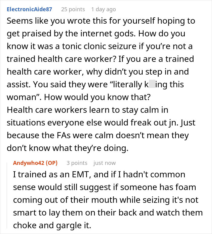 Comment thread discussing medical crisis on Korean Airlines flight, with crew accused of failing basic emergency protocols. Comment thread discussing medical crisis on Korean Airlines flight, with crew accused of failing basic emergency protocols.