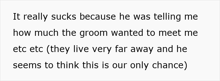 Text excerpt showing a guest conflicted about attending a wedding after the groom insists despite her positive Covid test. Text excerpt showing a guest conflicted about attending a wedding after the groom insists despite her positive Covid test.